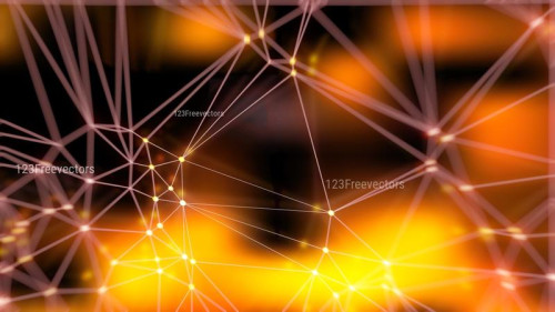 Connecting Dots and Lines Orange and Black Blurred Background