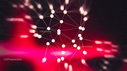 Connecting Dots and Lines Pink Red and Black Blurred Background