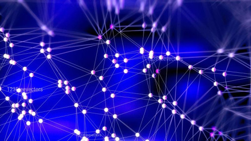 Royal Blue Blurred Connected Lines and Dots Background Graphic