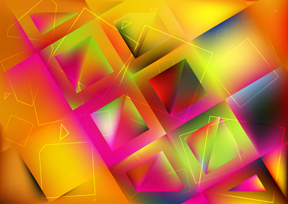 Abstract Green Orange and Pink Square Background