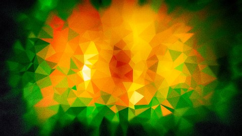 Green Orange and Black Grunge Polygon Pattern Background Graphic