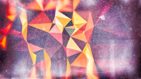 Purple Red and Orange Distressed Low Poly Background