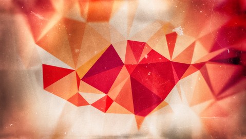 Red and Brown Grunge Polygon Background Graphic