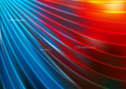 Abstract Red and Blue Shiny Curved Stripes Background Illustration
