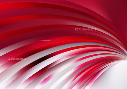 Abstract Red and White Curved Stripes Background Vector Art