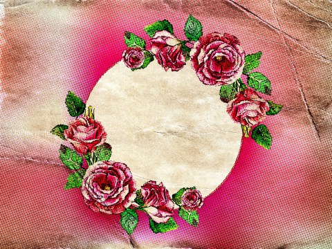 Greeting Card Template with Rose Flowers