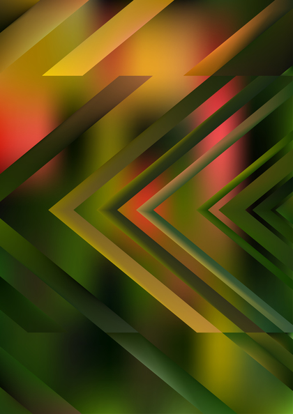 Abstract Green Orange and Black Arrow Background