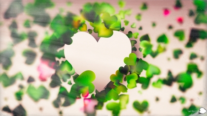 Motion Blurred Brown and Green Heart Background Design