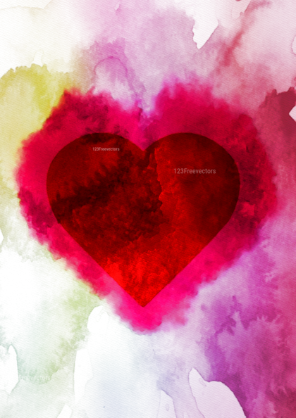 Watercolor Love Heart Background