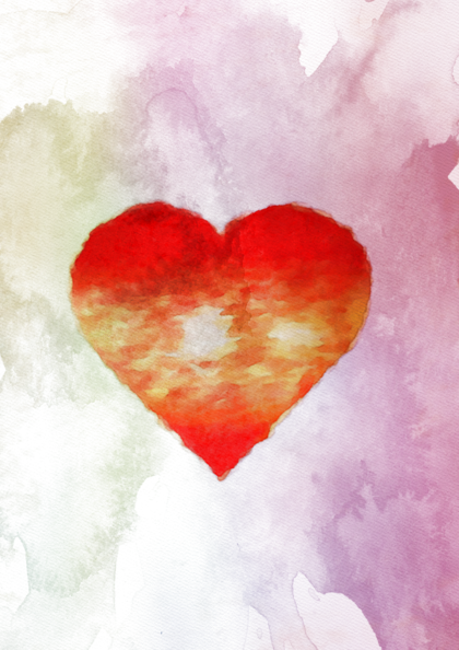 Watercolor Love Heart Background