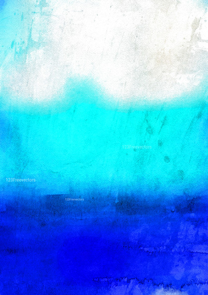 Blue and White Grunge Watercolor Background