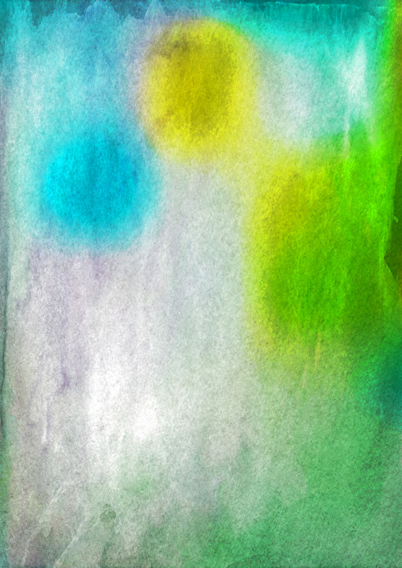 Blue Green and Yellow Watercolor Background