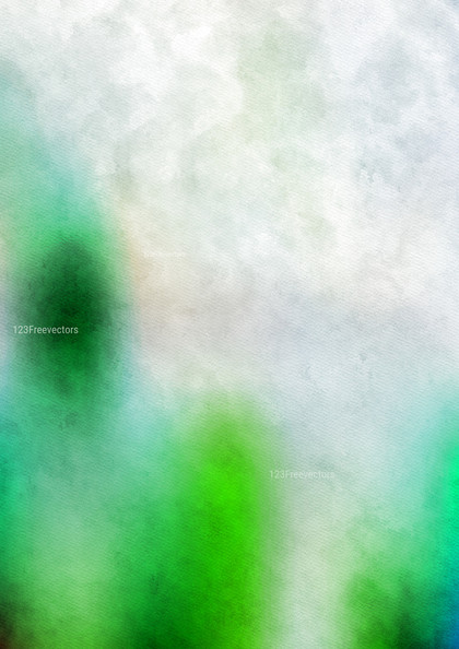 Green and White Watercolor Background Texture Image