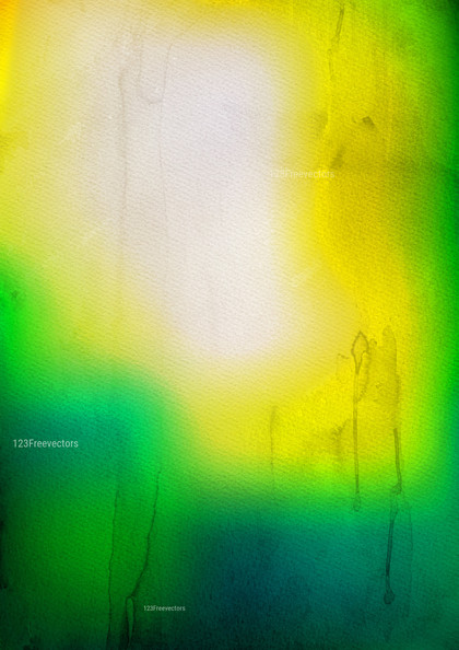 Green and Yellow Grunge Watercolor Background Image