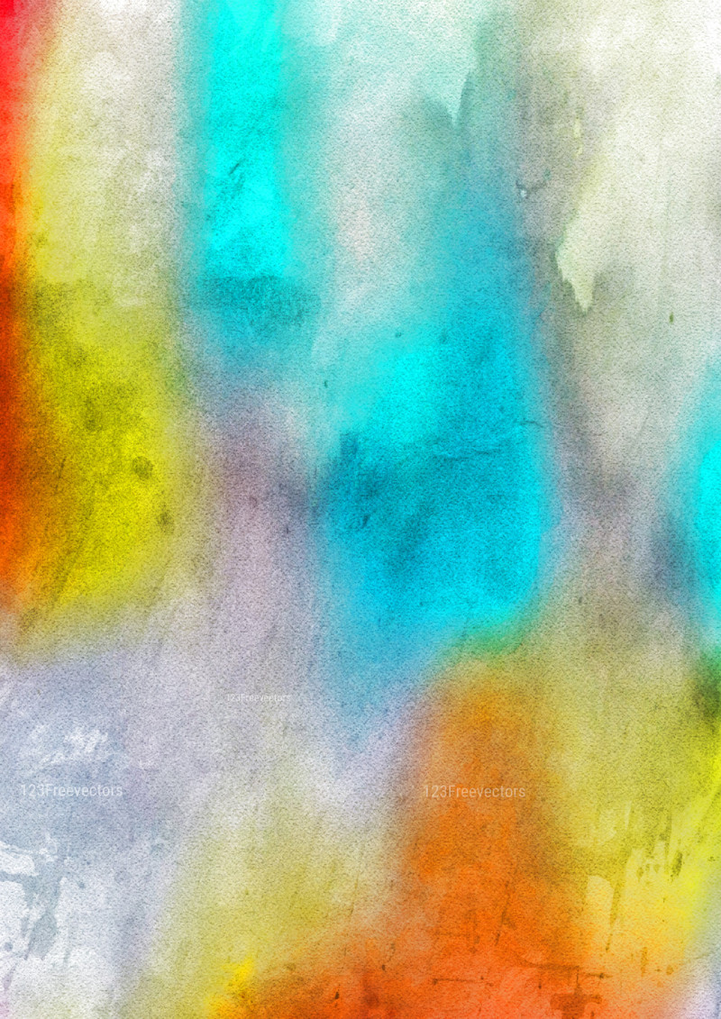 Orange Blue and Grey Watercolor Background