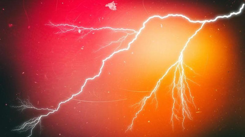 Black Red and Orange Lightning Background Image