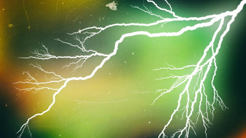 Green Orange and Black Lightning Background