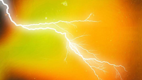 Orange and Green Lightning Background Design