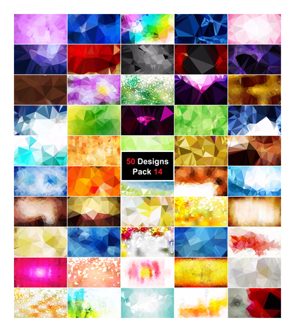50 Multicolored Low Poly Background Vector Pack 14