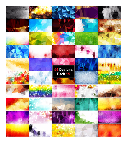 50 Multicolored Polygonal Background Vector Pack 15