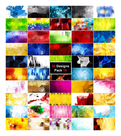 50 Abstract Multicolored Polygonal Background Vector Pack 18