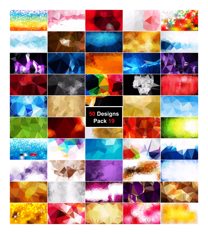 50 Abstract Vector Polygon Background Collection Pack 19