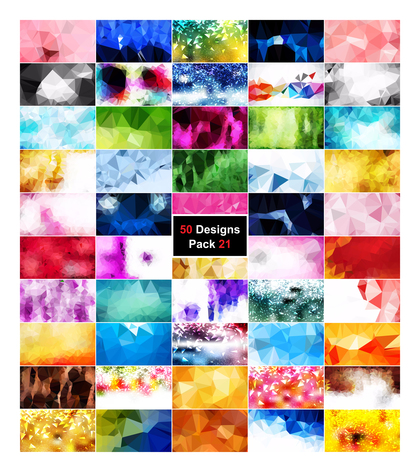 50 Abstract Vector Polygonal Background Collection Pack 21