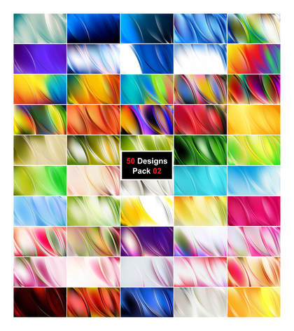 50 Abstract Curve Designs Background Vector Pack 02
