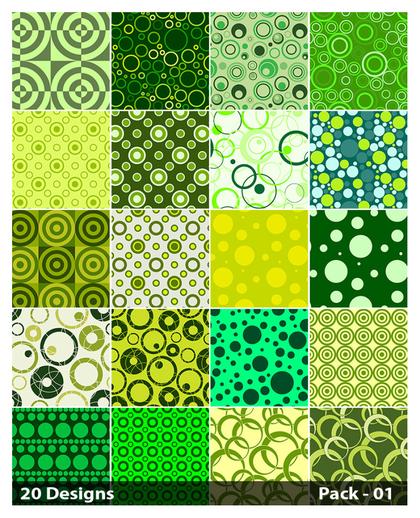 Green and Yellow Circle Patterns
