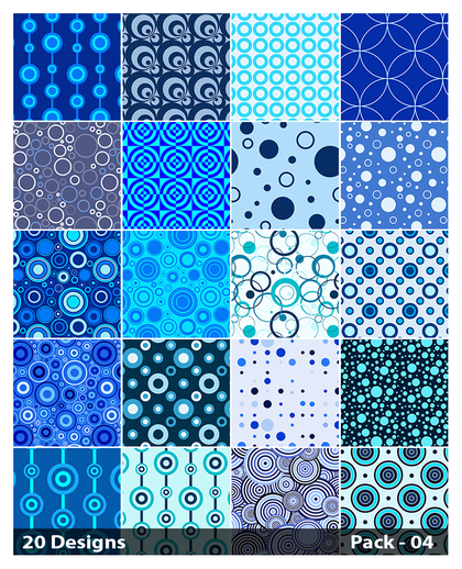 20 Blue Circle Background Pattern Vector Pack 04