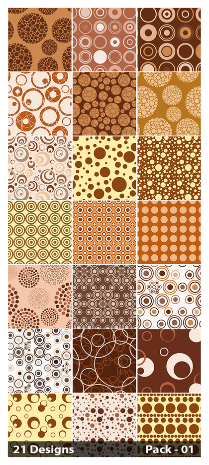 21 Brown Seamless Circle Pattern Vector Pack 01