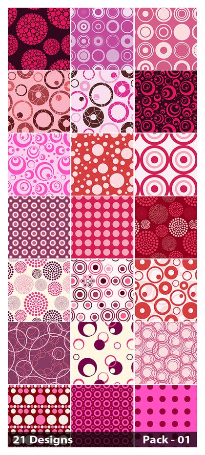 Abstract Pattern Designs in Pink and Red Tones