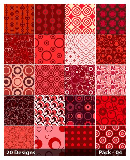 Red and Brown Geometric Circle Pattern Set