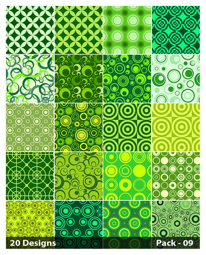 20 Green Circle Background Pattern Vector Pack 09