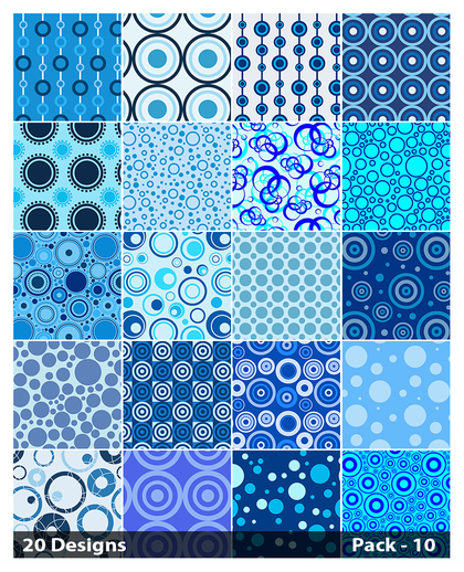 20 Blue Circle Background Pattern Vector Pack 10