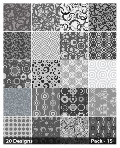20 Grey Seamless Geometric Circle Pattern Vector Pack 15