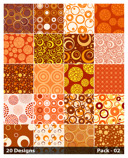 20 Orange Circle Pattern Vector Pack 02