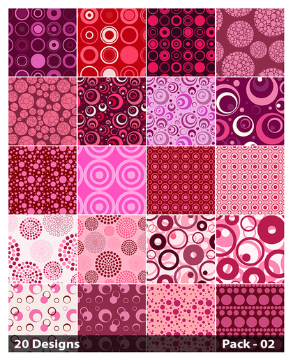 20 Pink Circle Pattern Vector Pack 02