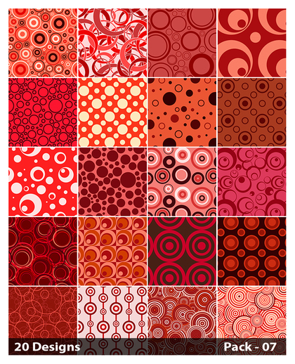 20 Red Circle Pattern Vector Pack 07