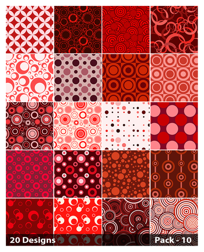 20 Red Circle Background Pattern Vector Pack 10
