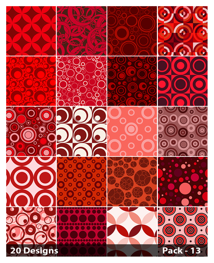 20 Red Geometric Circle Pattern Vector Pack 13