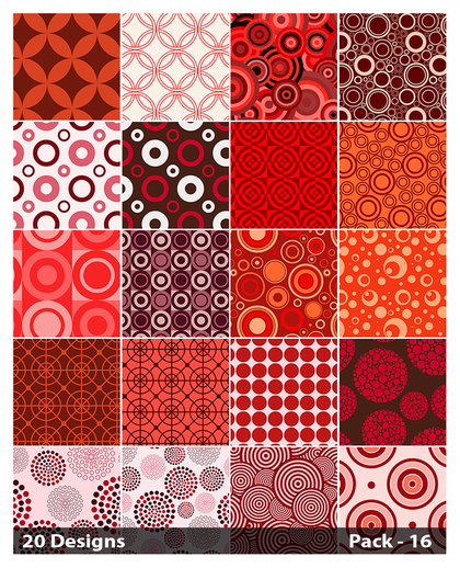 20 Red Seamless Geometric Circle Pattern Vector Pack 16
