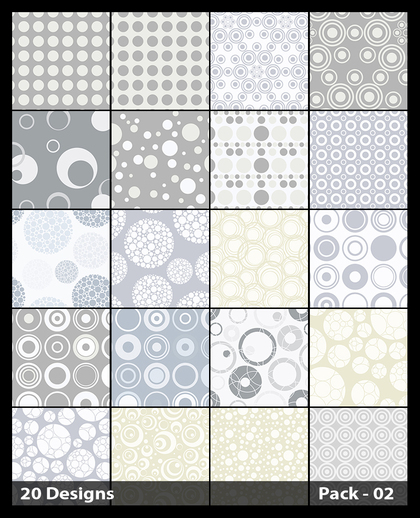 20 White Circle Pattern Vector Pack 02