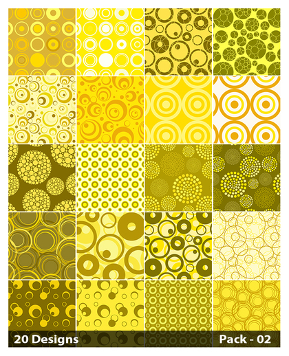 20 Yellow Circle Pattern Vector Pack 02