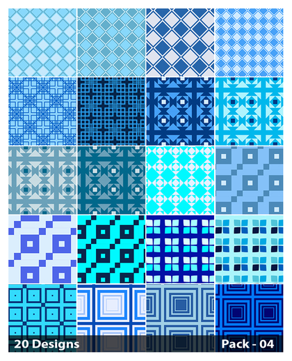 20 Blue Square Pattern Background Vector Pack 04