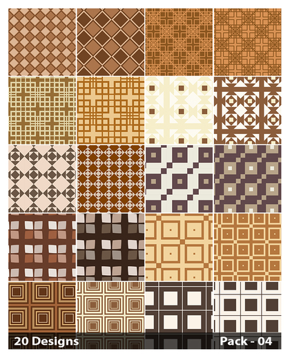20 Brown Square Pattern Background Vector Pack 04