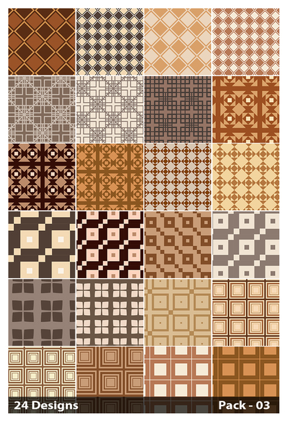 24 Brown Seamless Square Pattern Background Vector Pack 03