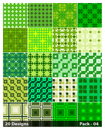 20 Green Square Pattern Background Vector Pack 04