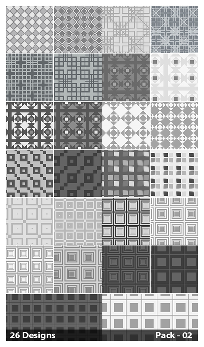 26 Grey Square Pattern Vector Pack 02