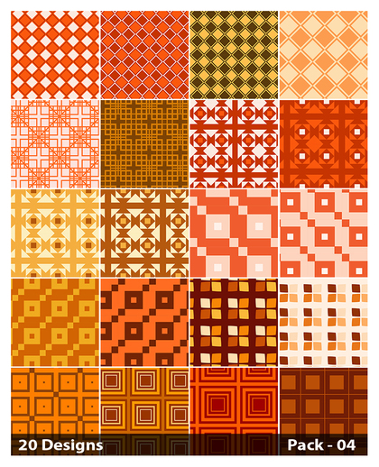 20 Orange Square Pattern Background Vector Pack 04